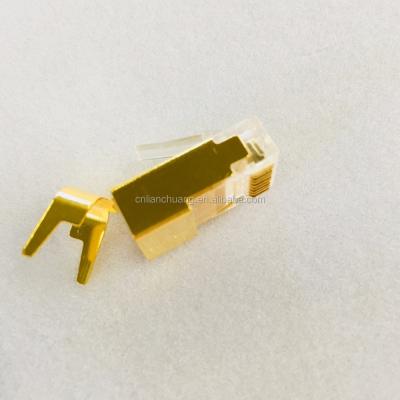 China golden cable rj45 cat7 ftp connector plug gold plated on surface for sale