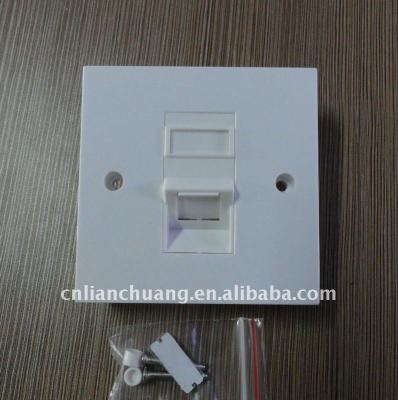 China Single Angled Port Cat5e Angled Oblique Faceplate 45 Degrees for sale