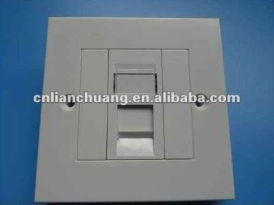 China Cat5e faceplate ABS single and double port trapezoidal jack for sale