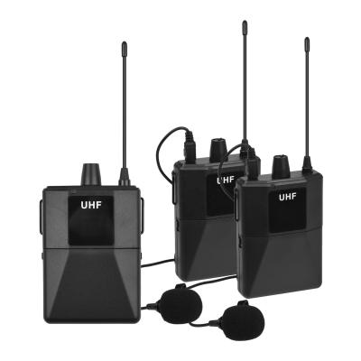 China Wireless Lavalier Microphone UHF Microphone System with Lavalier Microphone Body-Pack Transmitter and Receiver 6.35mm Jack with 3.5mm for sale