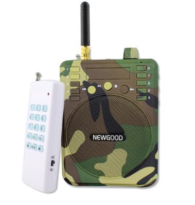 China Hunting Remote Control Wireless Outdoor Camouflage Trap Visitor Music Fun Bird Amplifier Portable Speaker With FM Radio U Disk Audio Player for sale