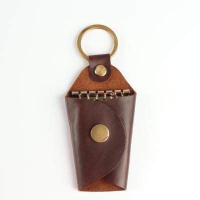 China Handmade in Vintage Style Real Leather Key Holder Leather Wallets in Genuine Leather Wallet with Key Case for sale