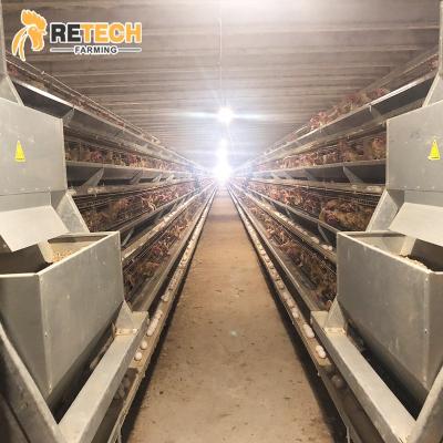 China Good Price RETECH Manual Semi Automatic A Type Layer Chicken Farming Battery Cage for sale