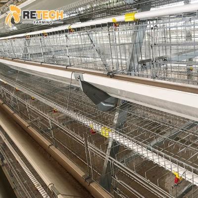 China Semi Automatic RETECH A Type Manual Egg Laying Hens Poultry Farm Battery Cage for sale