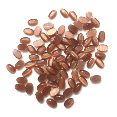 China Cat's Eye Diy Jewelry Making Synthetic Gem 3*5 Cabochon Oval Flat Back Patch Opal Manicure Cats Eye Stone for sale