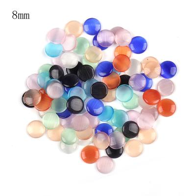 China China Factory Direct Sales Custom Specifications 40 Colors Flat Bottom Eye Stone Opal Round Cat Semicircular Plain for sale