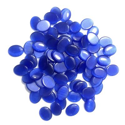 China Color Opal Factory Price Mix Cat Eye Gem Stone Jewelry 8*10mm Oval Flat Bottom Cat Eye Gemstones for sale