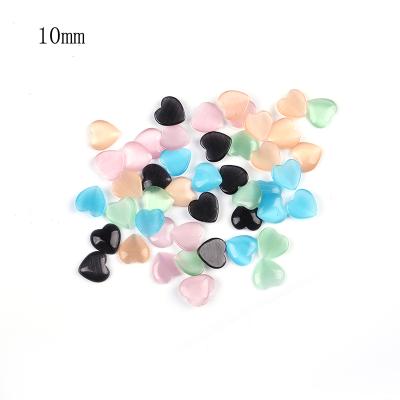 China Factory 10mm Heart Shaped Flat Bottom Earrings Necklace Accessories Gemstone Plot Gemstone Opal Loose Stone for sale