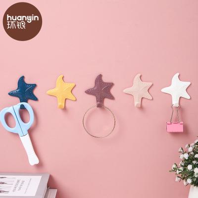 China Starfish Multifunctional Towel Door Sustainable Adhesive Plastic Creativity Hook for sale