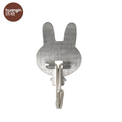 China Sustainable Mini Rabbit Bathroom Stainless Steel Self Adhesive Coat Towel Hook for sale