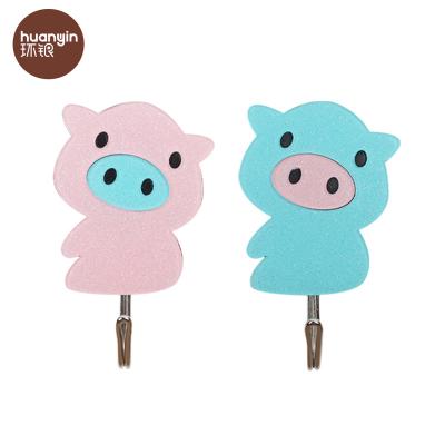 China Single Wall Mounted Cute Pig Coat Hooks Viable For Hanging Hats for sale