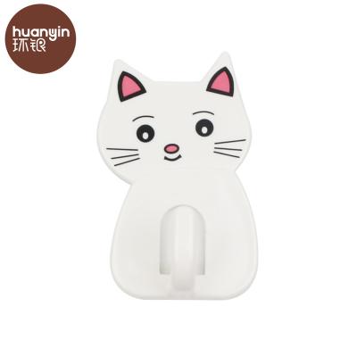 China Decorative Viable Cartoon Plastic Cat Coat Wall Hanging Hook For Kids for sale