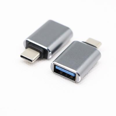 China GRAY Aluminum Shell Aluminum Alloy Shell USBTYPE-A 3.0 Female To USB 3.0Type-c Male OTG Adapter for sale