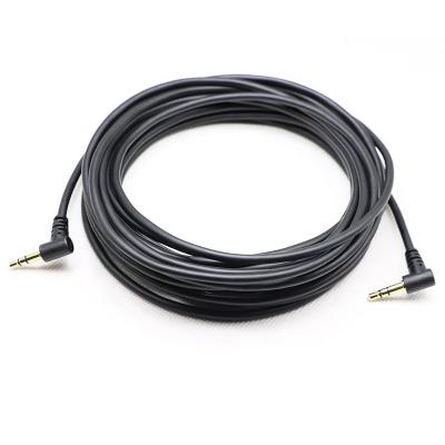 China High Quality Shielded Computer Microphones Audio Cable 3.5MM Male Audio Bend To 3.5MM Bend Male Audio Cable 6M Black for sale