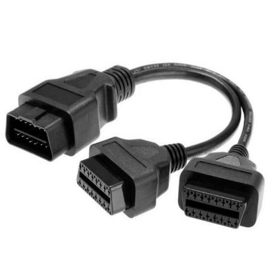 China 1FT OBD 2 II 16 Pin Right Angle Y Computer/Printer Splitter Extension Cable For Diagnostic Tool for sale