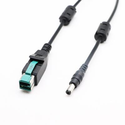 China 24V usb CORE powered by 12V from printer etc. 3M 4M Computer to COER DC Power Cables for Epson Printer Pos Scanner Cable Black for sale