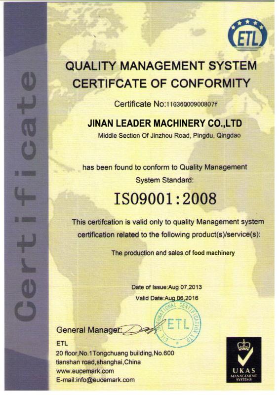 ETL - Jinan leader machinery co.,ltd