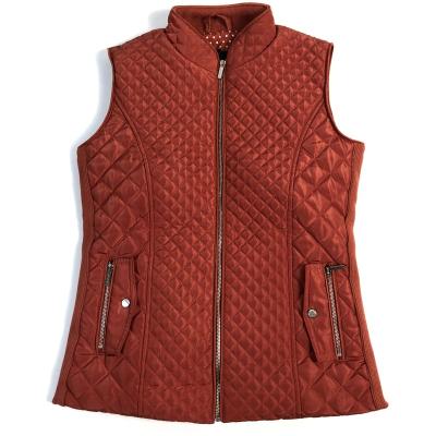 China New Fashion Waterproof Style Sleeveless Vest Women Padded Vest Quilt Rib Plus Size for sale