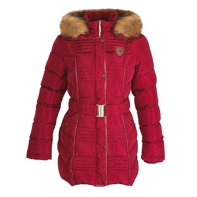 China Women's Red Stripe Padded Jacket Breathable Women's Down Padded Long Jacket Padded Winter Coat for sale