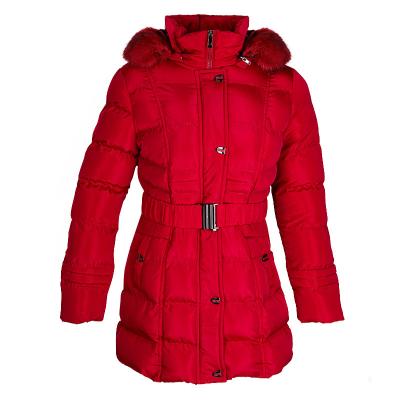 China QUICK DRY Red Ladies Coats Warm For Outwear Faux Fur Collar Parkas Women Winter Army Jacket for sale