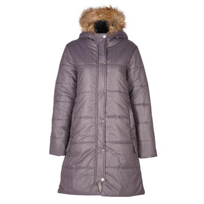 China Women's Breathable Quilted Fur Gray Long Winder Puffer Jacket Logo Woman Coat Woman Jacket Custom Made Faux Coated for sale