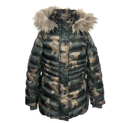 China Quilt Reen Winter Camouflage Girl Winter Faux Fur Breathable Camouflage Girls Coat Kids for sale