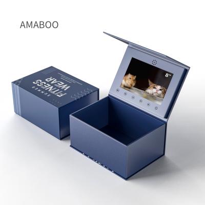 China China AMABOO Rose Gift Custom Picture Magnus Memorie Video Module Box 8 Inch LCD Jewelry Light Boxes for sale