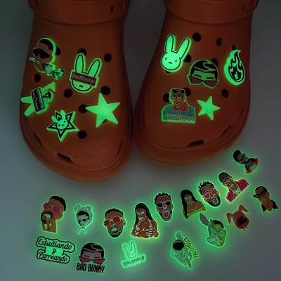 China Shoe Buckle Glow in the Dark Croc Shoe Charms Clog Accessories Noctilucence Charms Gifts for Clog Shoes for sale