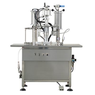 China Beverage Less Manual Aerosol Filling Machine With CO2 Inert Gas Propellant Filling for sale