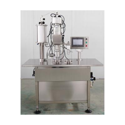 China Semi Automatic Beverage Bag On Valve Aerosol Filling Machine For Cosmetic Spray for sale