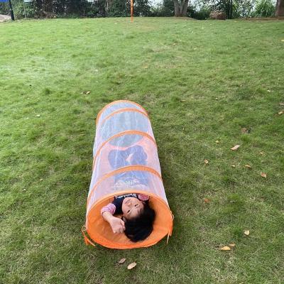 China Dropshipping Easy Foldable Orange Color Private Label Pop Up Tent Playground Tunnels For Kids for sale