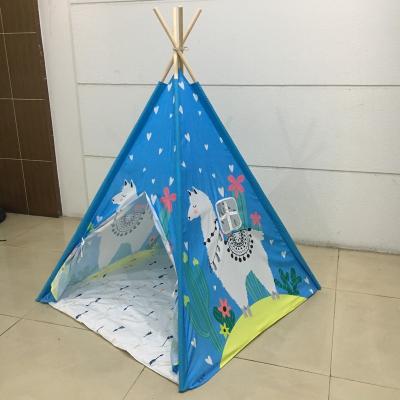 China Indoor Playhouse Four Easy Foldable Cheap Wholesale Cute Poles Cute Tent Play House Normal Kids for sale