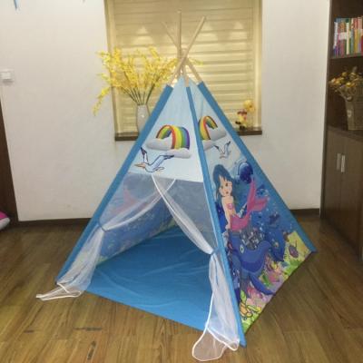 China Indoor Good Quality Easy Foldable Cheap Wooden Pole Various Girls Tent House Indian Kids for sale