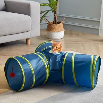 China 2021 New 3 Way Folding Viable Cat Play Tube Cat Tunnel Cat Toy Tunnel for sale