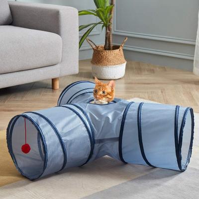 China Wholesale Custom Viable Cat Play Tube Pet Toy 3 Way Folding Tunnel Viable for sale