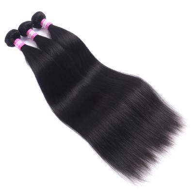 China Rshow Silky Straight Big Bone Natural Black Brazilian Hair Weave Factory In Stock 3 In 1 Bundles Straight Human Hair Bundles Extensions for sale