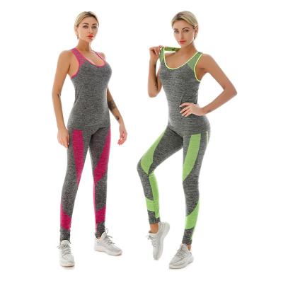 China Breathable Fitness Yoga Set Women Lady's Seamless Stretchy Tank Top Legging Workout Sports Wear Active Gym Exercising Wear for sale