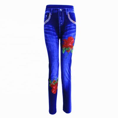 China Antibacterial Women's Flower Print Seamless Jeggings With Free Waist Workout Jeans Gaiters for sale