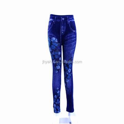 China Women Girls Rhinestone Butterfly Breathable Jeans Jeggings Jeans Leggings High Elastic Jeans Pants for sale