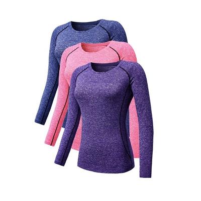 China Women Sports Fitness Yoga Anti-Shrink Shirt For Woman Running Body Slimming Long Sleeves Gym Shirt for sale