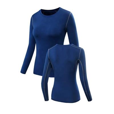 China Long Sleeves Fitness Sports O-Neck Ladies Workout Nylon Women Fit Dry Seamless Anti-Shrink Shirt Long Sleeves Gym Shirt for sale