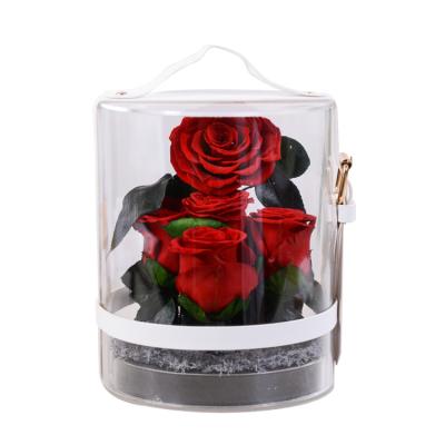 China Celebration China Factory Product Real Rose Flower Acrylic Secret Garden Diy Preserved Rose In Box for sale