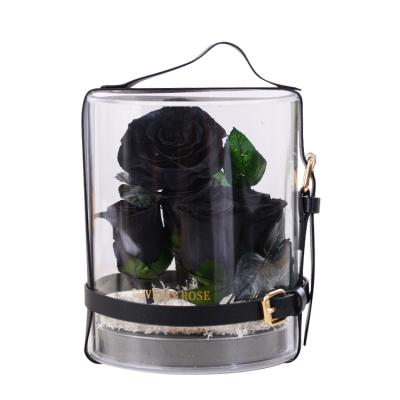 China The Best Eternal Preserved Garden of Rose Flower Multiple Colors Party Valentine Gift Acrylic Box Secret of Celebration for sale