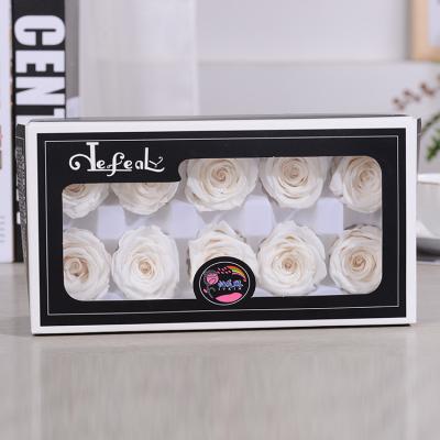 China White Flower Rose Flowers Preserved Roses Heads Real Flowers Wholesale Valentine's Day Wedding Party for sale