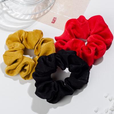 China Hair Scrunchies Shapes Girl Hair Accessories Headdress Fashionable Women Cloth Solid Color Scrunchy Elastic Hair Band for sale