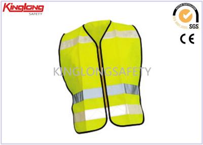 China Unisex S M L Xl Size Yellow Reflective Safety Vest With Nylon / Brass Zipper for sale