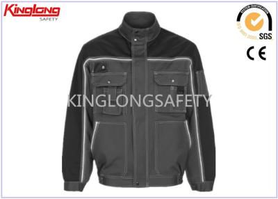 China Industrial Durable Canvas Workwear , Reflective Safety Work Jacket for sale