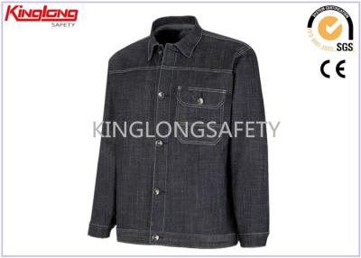 China Man 100% Cotton Denim Work Jacket Factory Worker Uniform XS - 3XL for sale