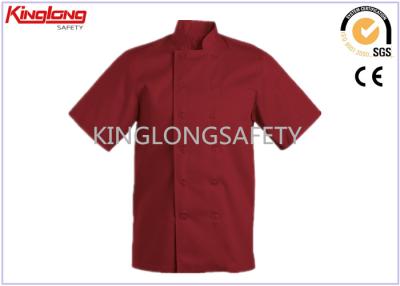 China Mode-bequemer Polyester-Baumwollchef-Koch-einheitliche rote Chef-Jacke zu verkaufen