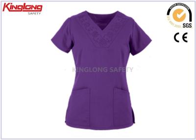 China Custom Purple Lab / Hospital Uniforms Medical Scrub Uniforms for sale